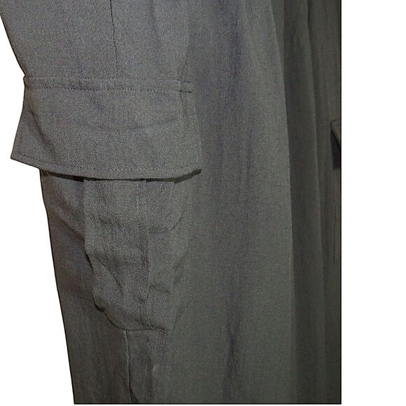 Halara Black Linen Look High Waist Wide Leg Pull On Cargo Pants Size Small - Picture 2 of 8